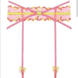 New! GARTER For Love & Lemons Tossed Hearts Embroidered Garter 31345